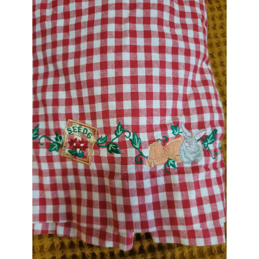 Vintage Cottagecore Farmercore Cotton Garden Gingham Embroidered Retro S GUC - Picture 8 of 10